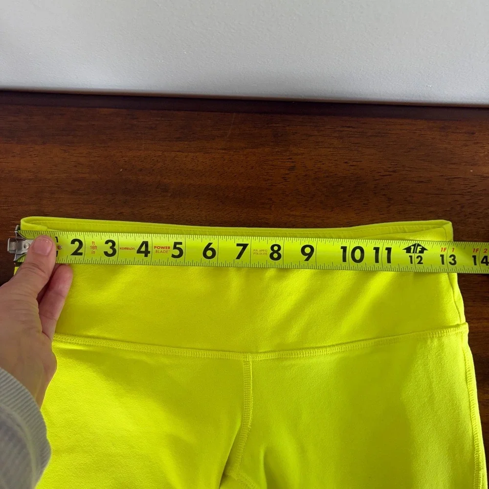 Alo Yoga Goddess Ribbed Leggings neon yellow and gray